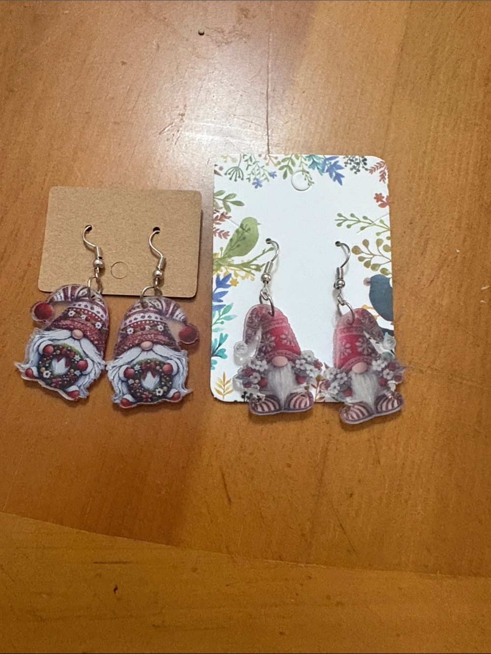 Woman’s Red Gnome Dangle Earrings - Cute Holiday Accessory